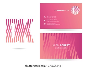 Letters D K Logo icon with Business Card Template Vector.