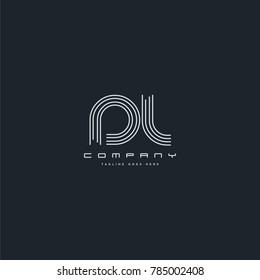 Letters D & L joint logo icon. Stroke letter vector element.

