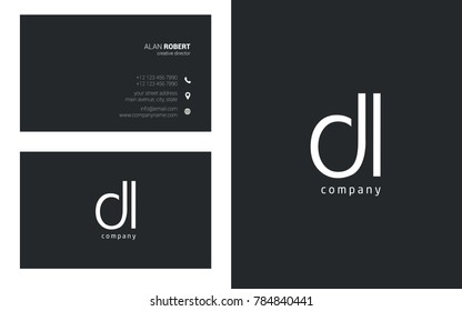 Letters D L Logo Icon with Business Card Template Vector.
