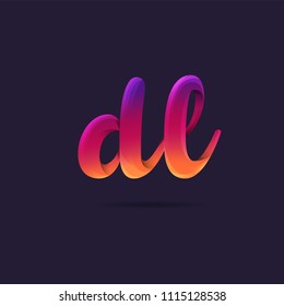 Letters D L logo, multi colour letters icon vector template.