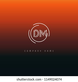 Letters D M Joint logo icon vector element.
