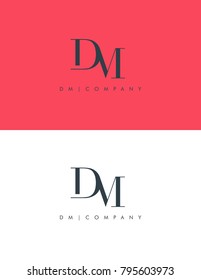 Letters D M joint logo icon vector element.