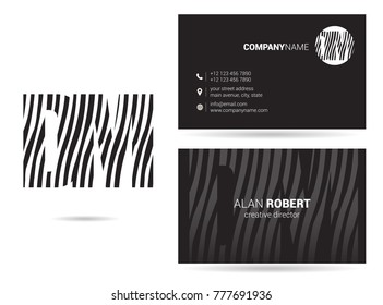 Letters D M Logo icon with Business Card Template Vector.