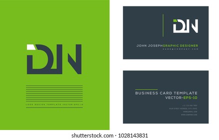 Letters D N, D & N joint logo icon with business card vector template.

