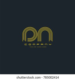 Letters D & N joint logo icon. Stroke letter vector element.
