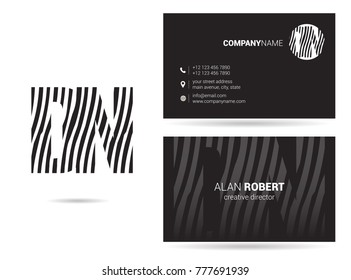 Letters D N Logo icon with Business Card Template Vector.