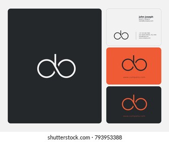 Letters D O, D&O joint logo icon with business card vector template.