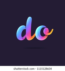 Letters D O logo, multi colour letters icon vector template.