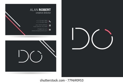 Letters D O Stroke Logo icon with Business Card Template Vector.