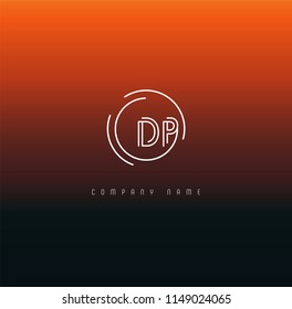 Letters D P Joint logo icon vector element.
