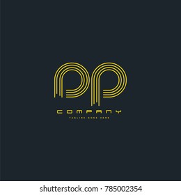 Letters D & P joint logo icon. Stroke letter vector element.
