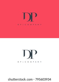 Letters D P joint logo icon vector element.