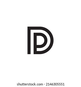 
Letters D and P line simple symbol logo vector