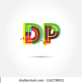 Letters D P logo, multi colour letters icon vector template.

