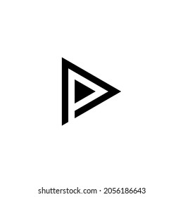 Letters D and P logo, negative space style. Minimal monochrome monogram symbol. Universal elegant vector sign design. Graphic alphabet symbol for corporate identity