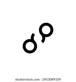 letters d and Q curved simple logo symbol vector