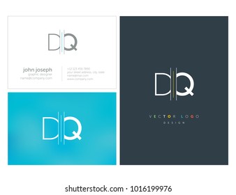 Letters D Q, D & Q joint logo icon with business card vector template.
