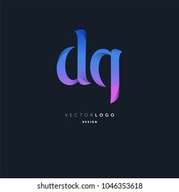 Letters D Q joint logo icon vector element.