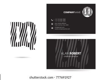 Letters D Q Logo icon with Business Card Template Vector.