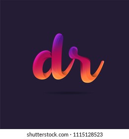 Letters D R logo, multi colour letters icon vector template.
