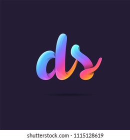 Letters D S logo, multi colour letters icon vector template.