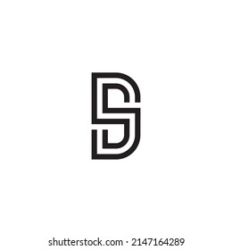 Letters D and S two lines simple symbol logo vector