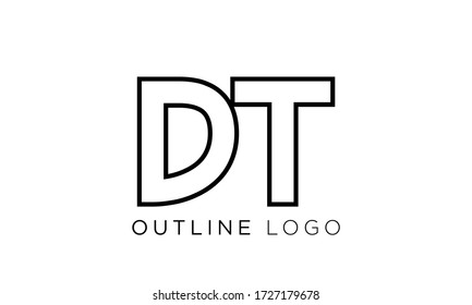 Elemento vectorial del icono del logotipo conjunto de letras D T.
