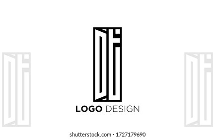 Letters D T joint logo icon vector element.
