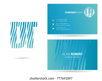 Letters D T Logo icon with Business Card Template Vector.