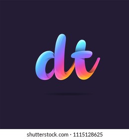 Letters D T logo, multi colour letters icon vector template.