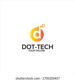Buchstaben d Technologie - Logo-Vorlage