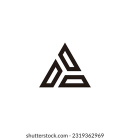 Letters D, triangle, outline geometric symbol simple logo vector