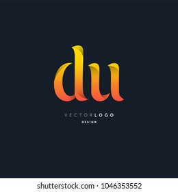Letters D U joint logo icon vector element.