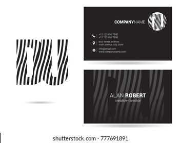 Letters D U Logo icon with Business Card Template Vector.
