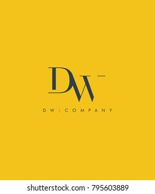 Letters D W joint logo icon vector element.