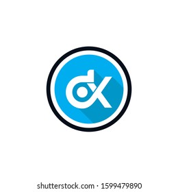 The letters D and X Combined Icon Logo Templates. DX Initial Vector Design