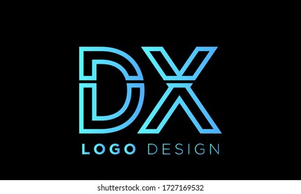 Las letras D y X Plantillas de logotipo de iconos combinados. Elemento de diseño del vector inicial DX para descarga

