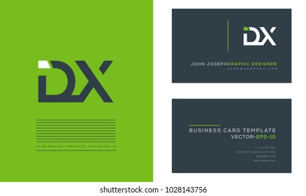 Letters D X, D & X joint logo icon with business card vector template.

