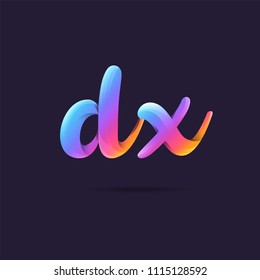 Letters D X logo, multi colour letters icon vector template.