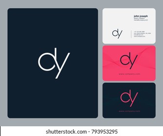 Letters D Y, D&Y joint logo icon with business card vector template.