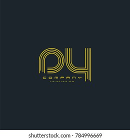 Letters D & Y joint logo icon. Stroke letter vector element.
