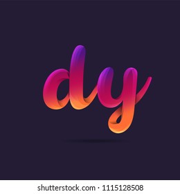 Letters D Y logo, multi colour letters icon vector template.