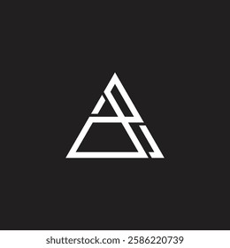 letters da abstract triangles geometric logo vector 