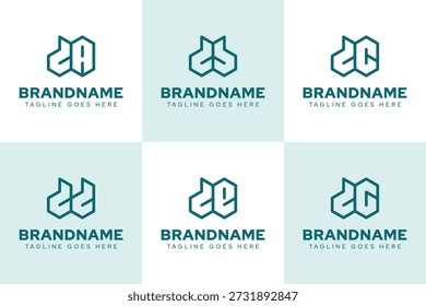 Letters DA DB DC DD DE DG Geometric Logo Set, for AD BD CD D ED GD initials