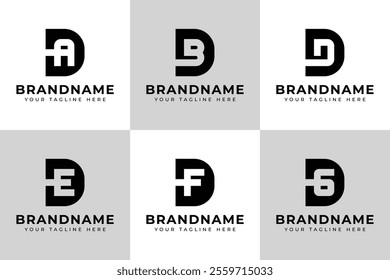 Letters DA DB DD DE DF DG Monogram Logo Set, for DA AD DB BD DD DE ED DF FD DG GD initials