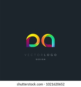 Letters DA, D&A logo, multi colour letters icon vector template.

