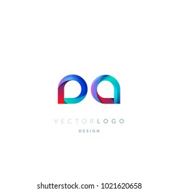 Letters DA, D&A logo, multi colour letters icon vector template.

