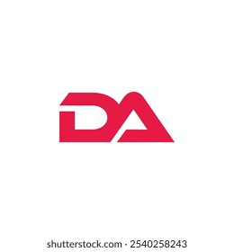 letters da red linked simple geometric logo vector 