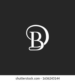 Letters DB BD elegant vector logo template. Isolated on background