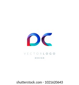 Letters DC, D&C logo, multi colour letters icon vector template.

